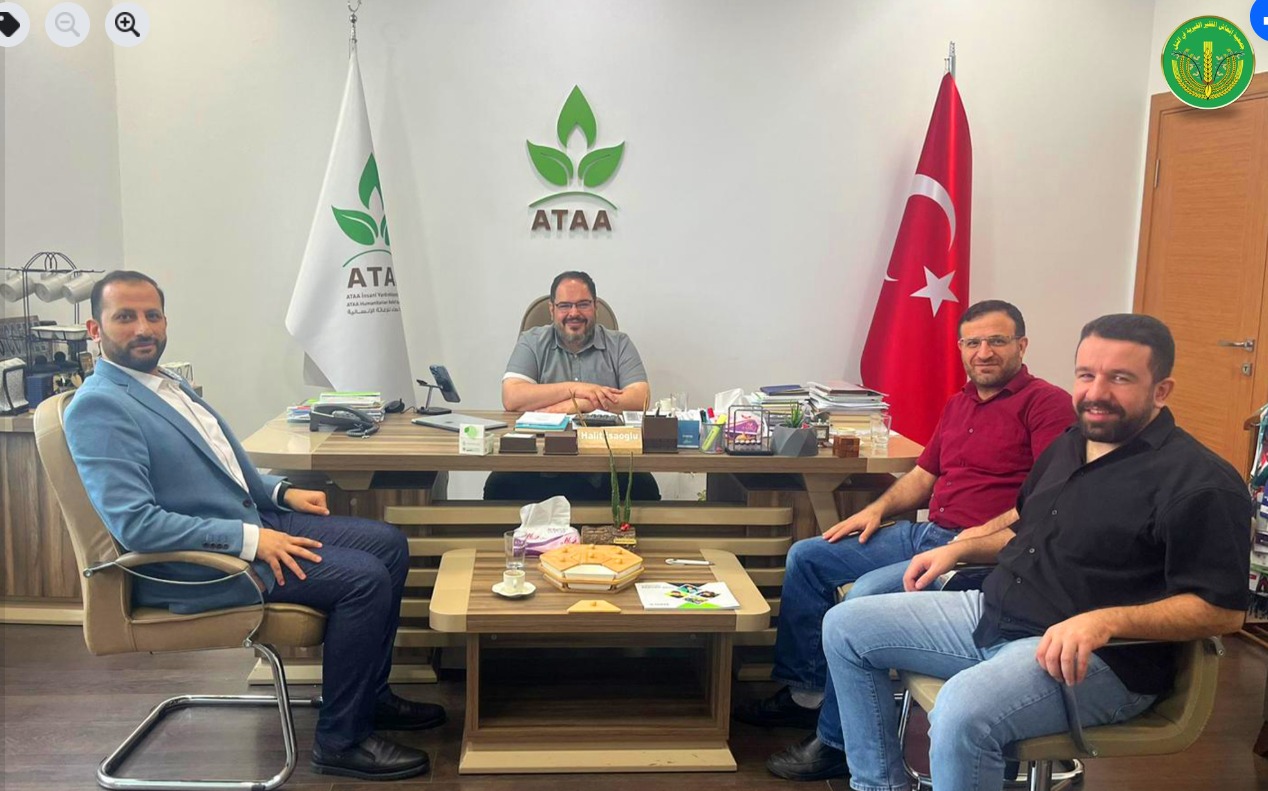 عقد رئيس مجلس إدارة جمعية إنعاش الفقير، الأستاذ بلال صالح، اجتماعًا في إسطنبول – تركيا مع جمعية عطاء للإغاثة الإنسانية